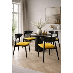 Krzesło KR-17 Kolor Żółty Kolor Drewna Czarny